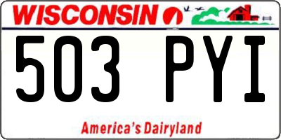 WI license plate 503PYI