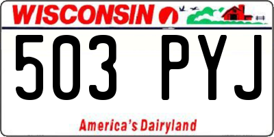 WI license plate 503PYJ