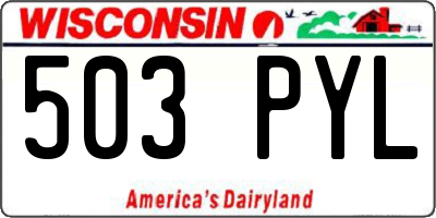 WI license plate 503PYL