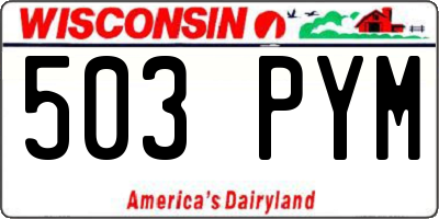 WI license plate 503PYM