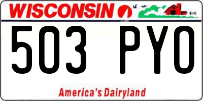 WI license plate 503PYO