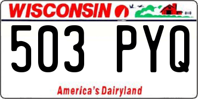 WI license plate 503PYQ