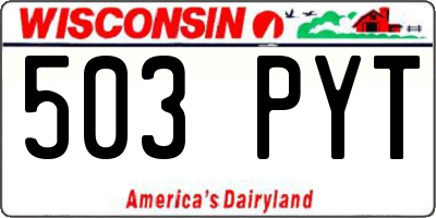 WI license plate 503PYT