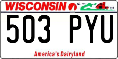 WI license plate 503PYU