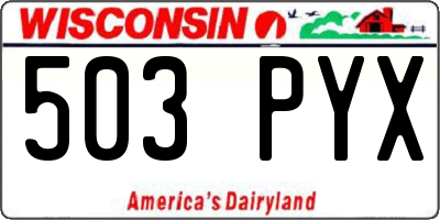 WI license plate 503PYX