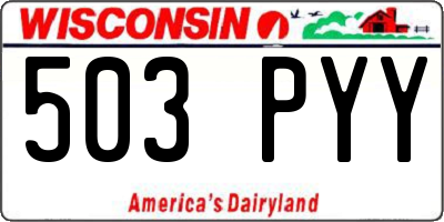 WI license plate 503PYY
