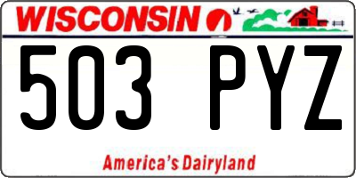 WI license plate 503PYZ