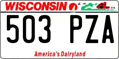 WI license plate 503PZA