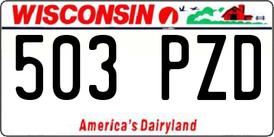WI license plate 503PZD