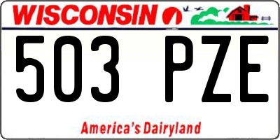 WI license plate 503PZE