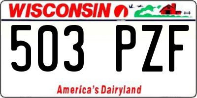 WI license plate 503PZF