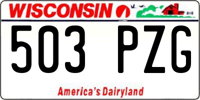 WI license plate 503PZG