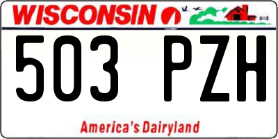 WI license plate 503PZH