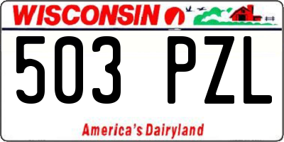 WI license plate 503PZL