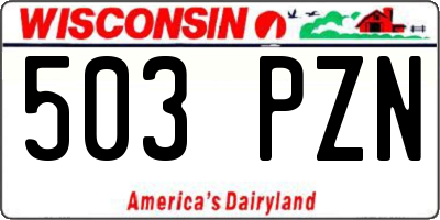 WI license plate 503PZN