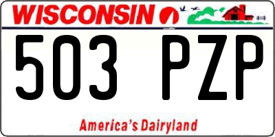 WI license plate 503PZP