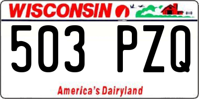 WI license plate 503PZQ