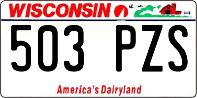 WI license plate 503PZS