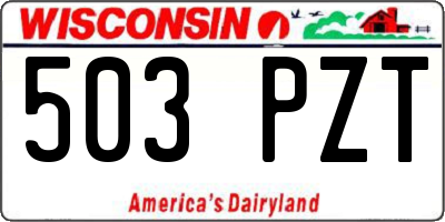 WI license plate 503PZT