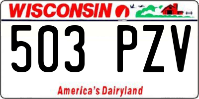WI license plate 503PZV