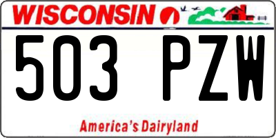 WI license plate 503PZW