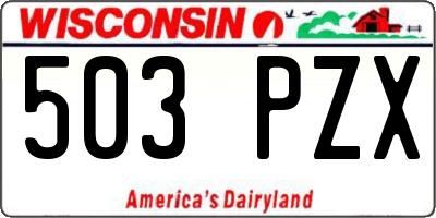 WI license plate 503PZX