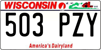 WI license plate 503PZY