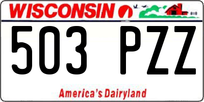 WI license plate 503PZZ