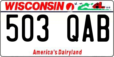 WI license plate 503QAB