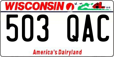 WI license plate 503QAC