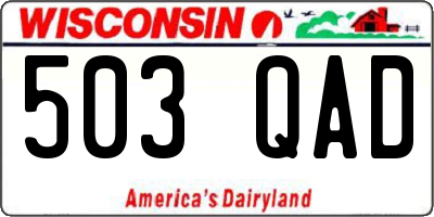 WI license plate 503QAD