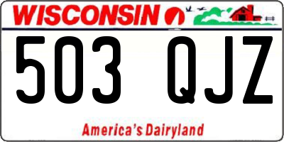 WI license plate 503QJZ