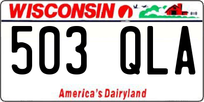 WI license plate 503QLA