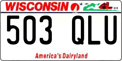 WI license plate 503QLU
