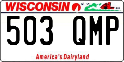 WI license plate 503QMP