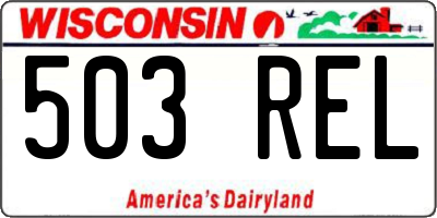 WI license plate 503REL