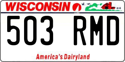 WI license plate 503RMD