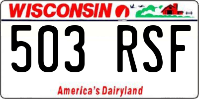 WI license plate 503RSF