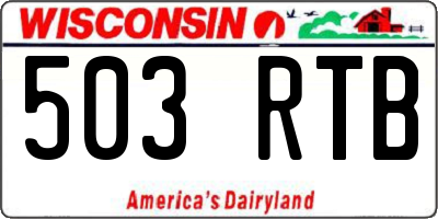 WI license plate 503RTB