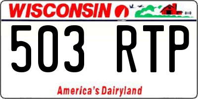 WI license plate 503RTP