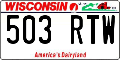 WI license plate 503RTW