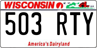 WI license plate 503RTY