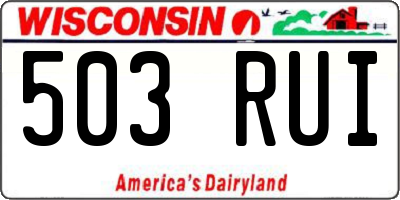 WI license plate 503RUI