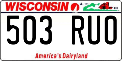 WI license plate 503RUO