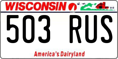 WI license plate 503RUS