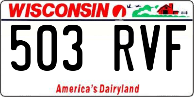 WI license plate 503RVF