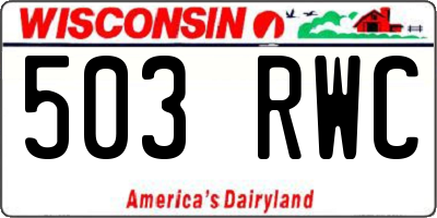 WI license plate 503RWC
