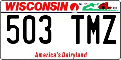 WI license plate 503TMZ