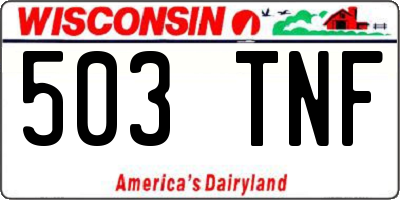 WI license plate 503TNF