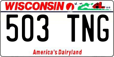 WI license plate 503TNG